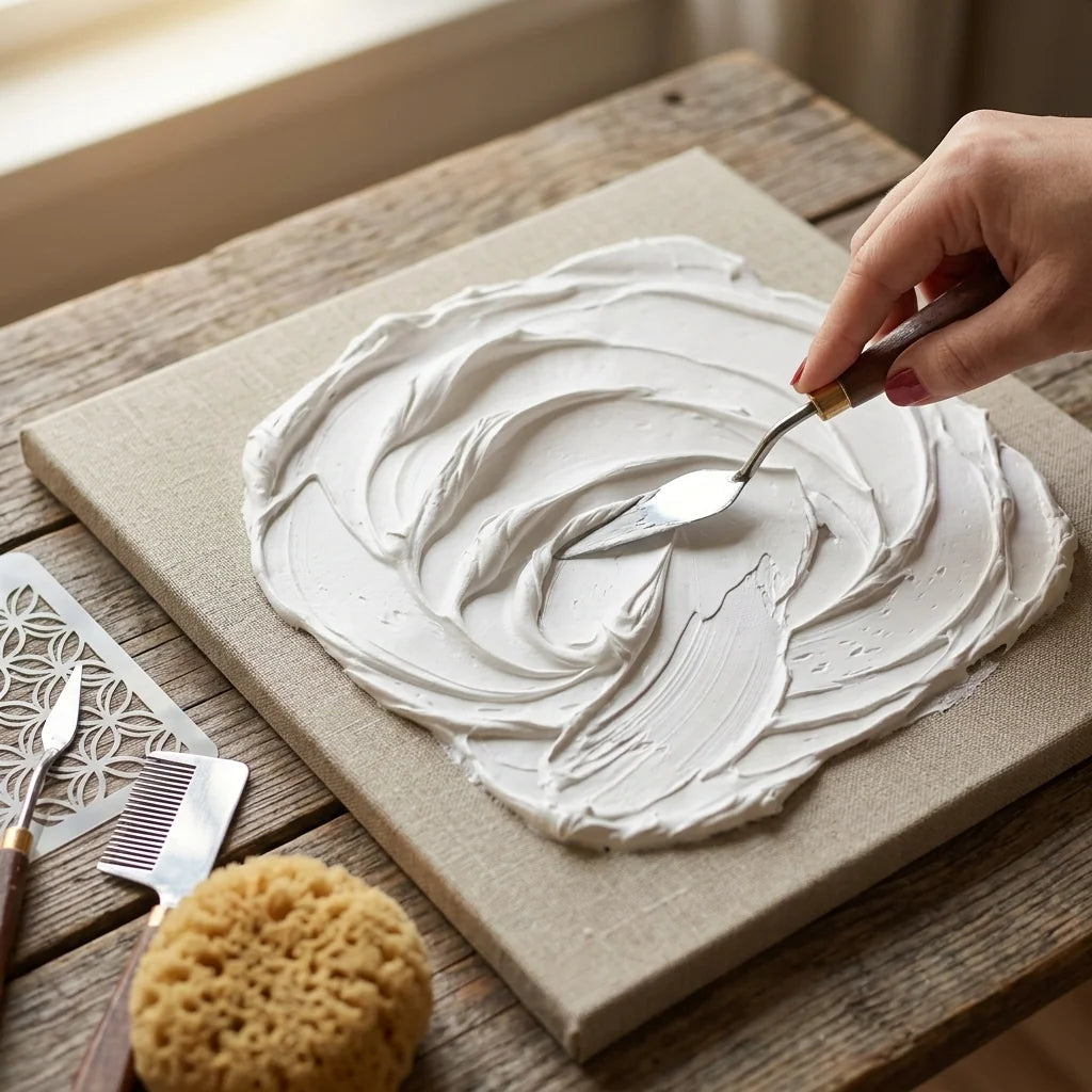Моделиране на текстура в паста Butter — шпакла, гъба, гребен, шаблон