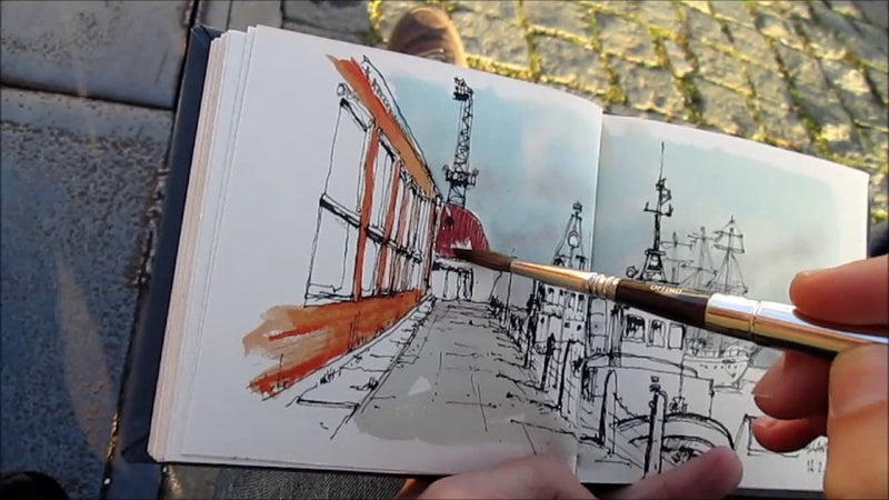Urban Sketching | С молив и четка на улицата
