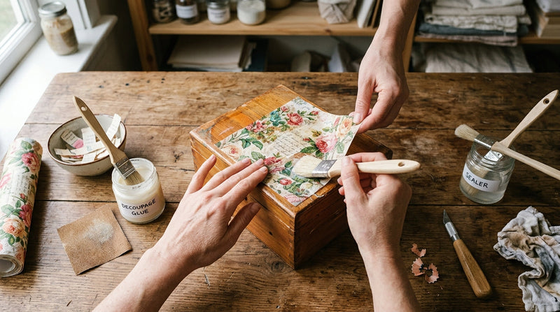 Decoupage na drvu: Potpuni vodič za pripremu, lijepljenje i lakiranje