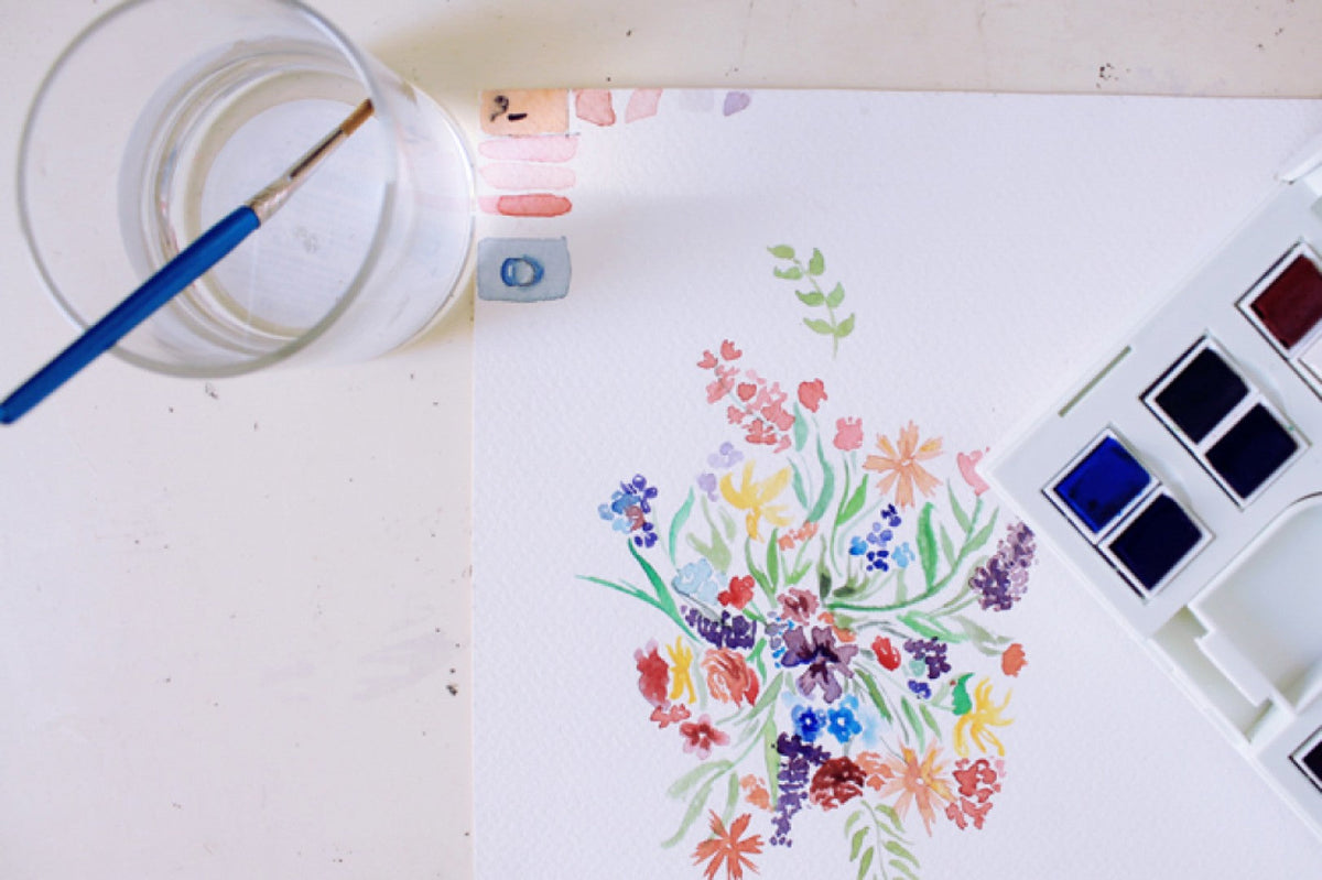 Dipingere con colori ad acquerello su tela da pittura