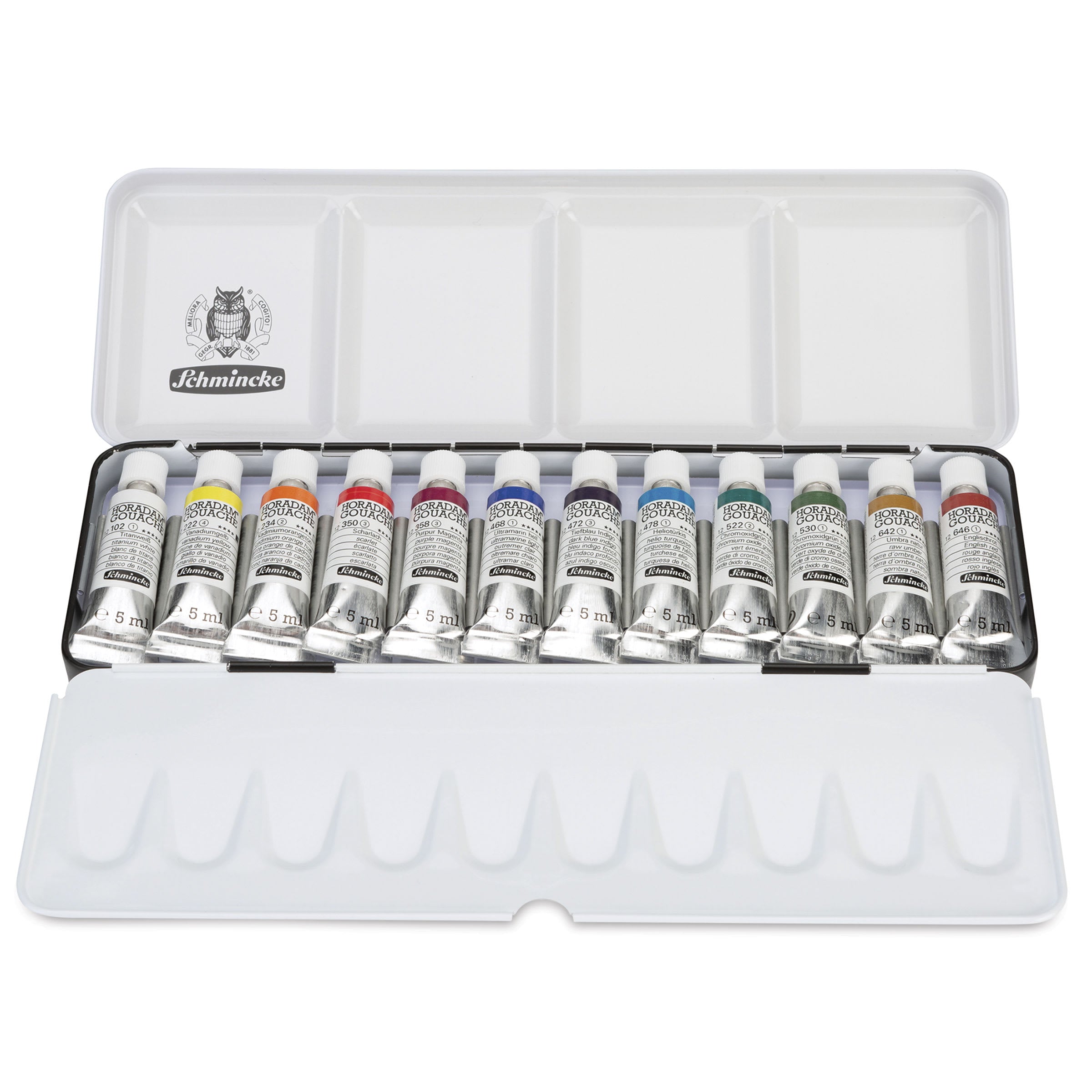 Гваш бои Schmincke HORADAM в метална кутия, 12 x 5 ml