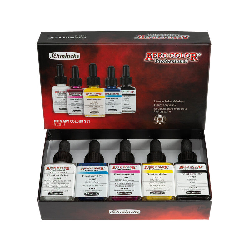 Комплект бои Schmincke AERO COLOR, 5 x 28 ml, първични цветове