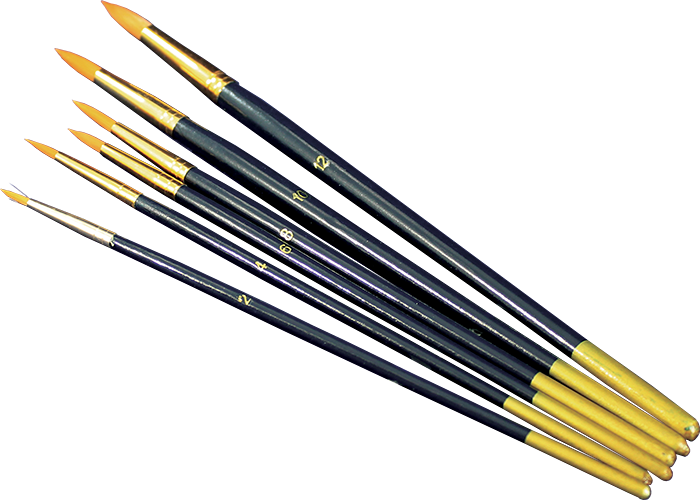 Комплект четки за контур - 6 части – pointed, 6 pcs/pack, sizes 2,4,6,8,10,12