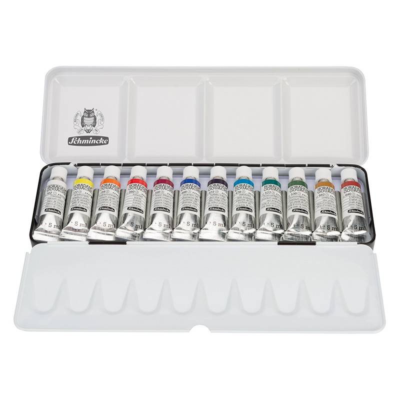 Гваш бои Schmincke HORADAM в метална кутия, 12 x 5 ml