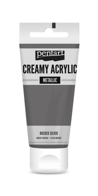 creamy acrylic metallic 60 ml – рококо сребро