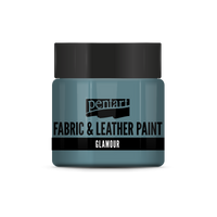 glamour fabric & leather paint 50 ml – сребристотюркоазено