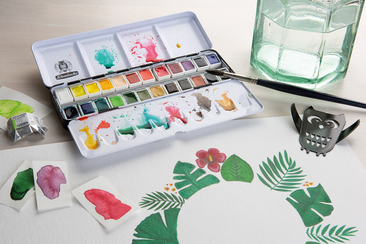 Schmincke AKADEMIE Aquarell празна метална кутия за акварел, 24 x 1/2 ванички