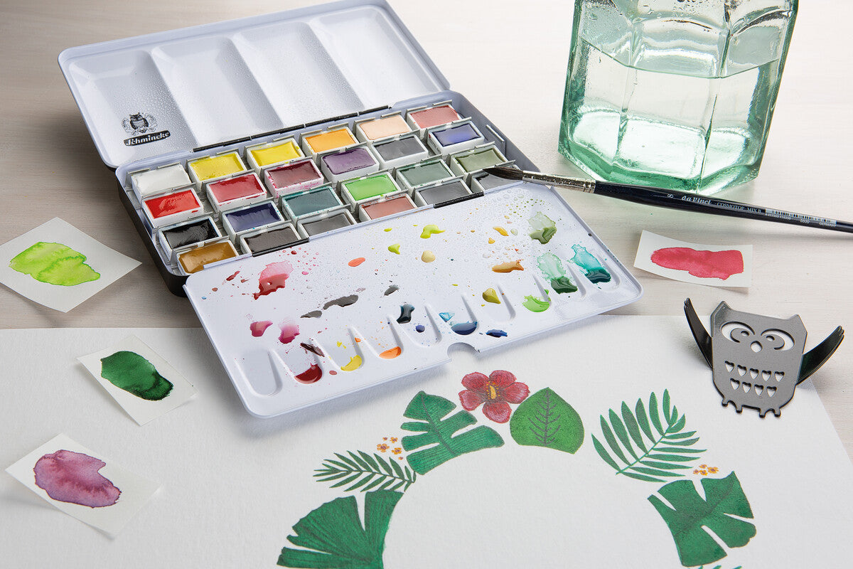 Schmincke AKADEMIE Aquarell празна метална кутия за акварел, 24 x цели ванички