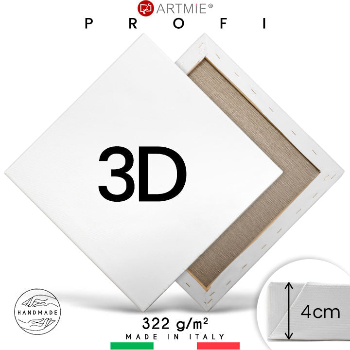 3D Платно за рисуване върху подрамка PROFI — памук 370 g/m² върху смърчова подрамка с дълбочина 4 cm