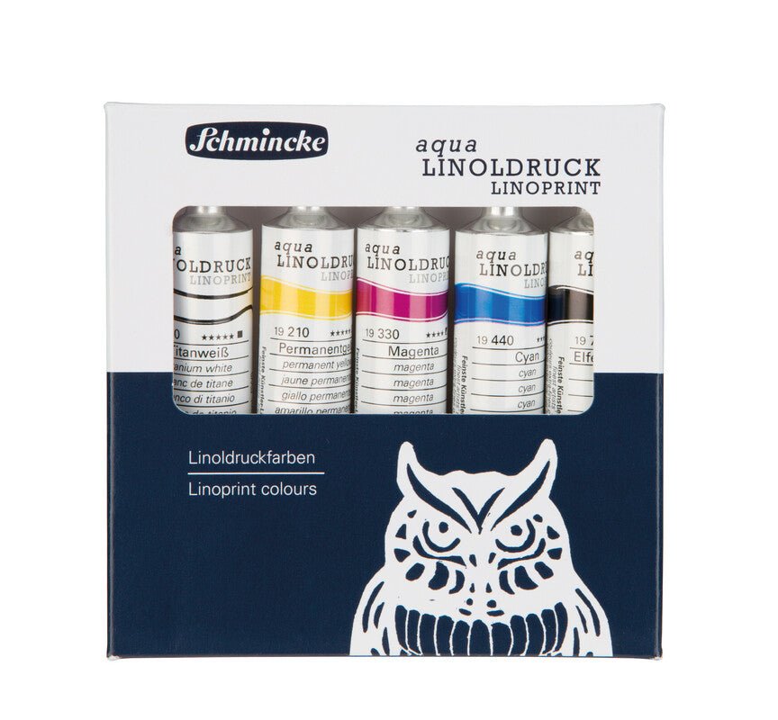 Комплект бои за линогравюра Schmincke aqua-LINOPRINT, 5 x 20 ml