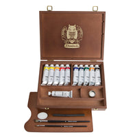 Дървена кутия с маслени бои Schmincke NORMA Professional 11 x 35 ml + аксесоари
