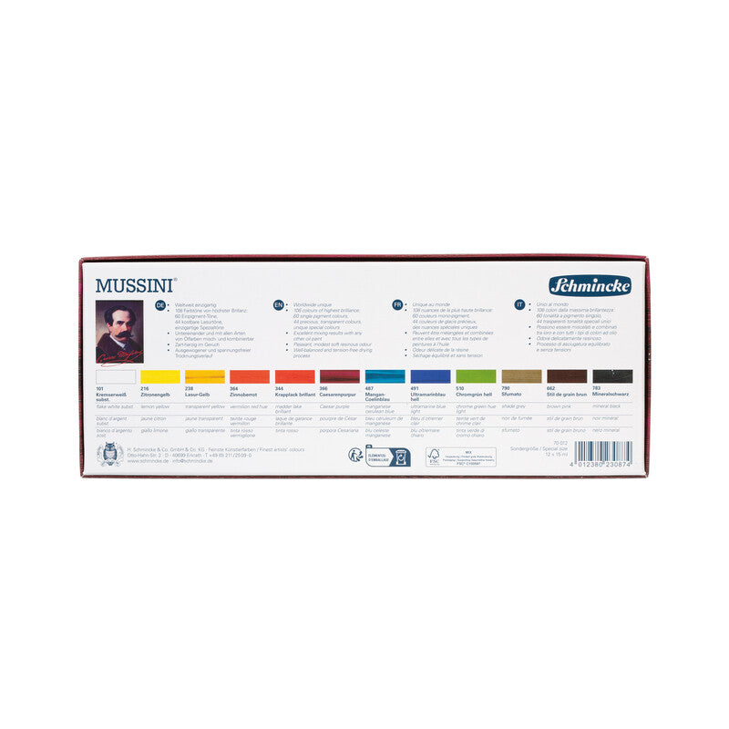 Schmincke MUSSINI комплект в картонена кутия, 12 x 15 ml