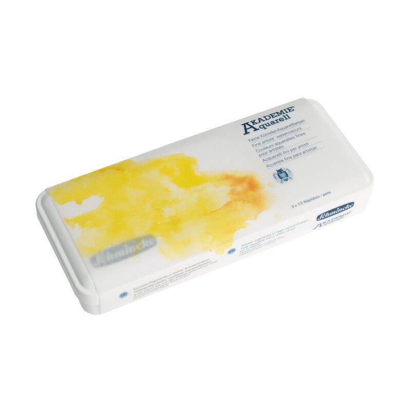 Акварелни бои Schmincke AKADEMIE Aquarell в пластмасова кутия - 9 x 1/2 ванички
