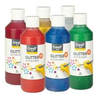 Creall комплект брокатени бои Glitter – 6 × 250 ml, микс от цветове
