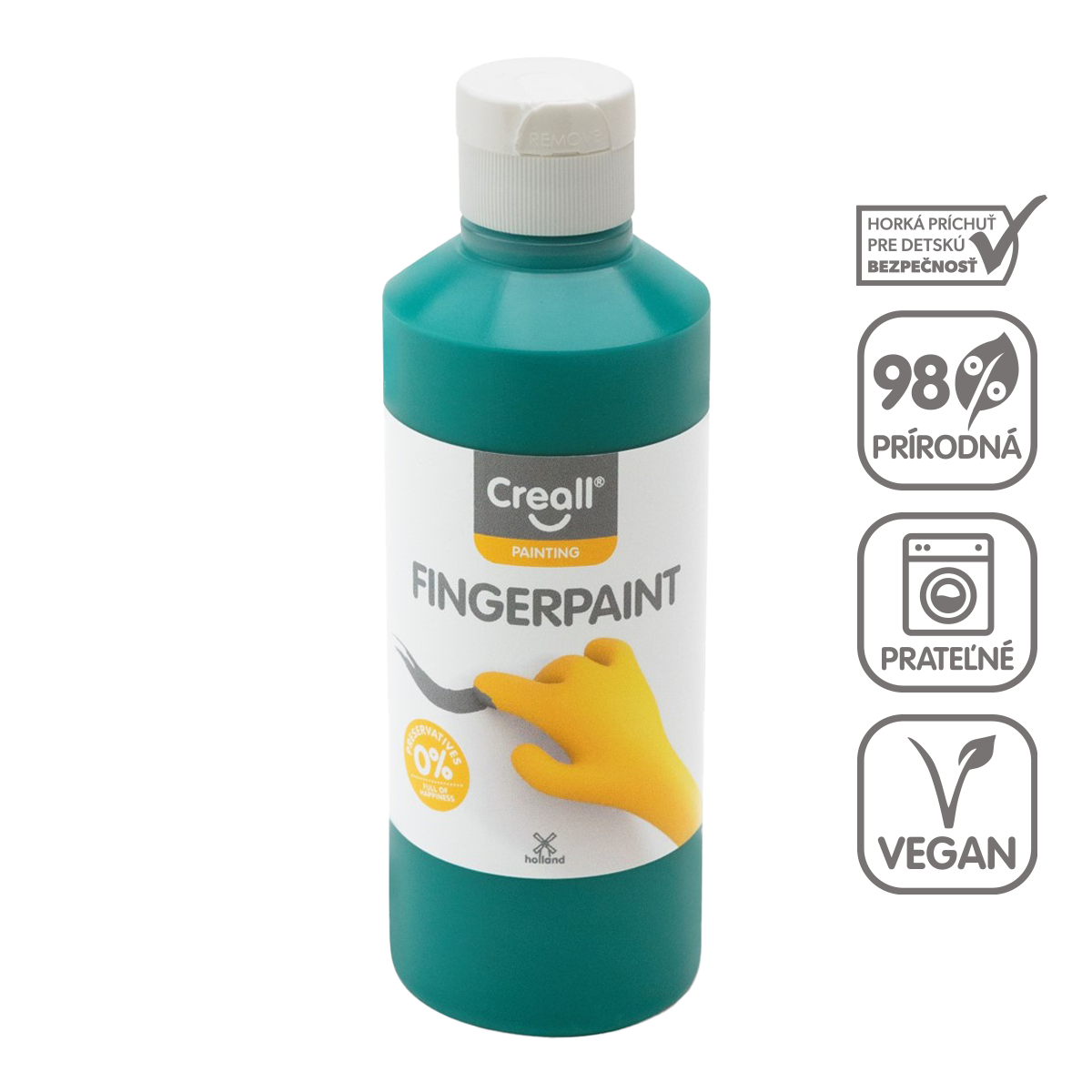 Боя за рисуване с пръсти Creall 250 ml – зелена