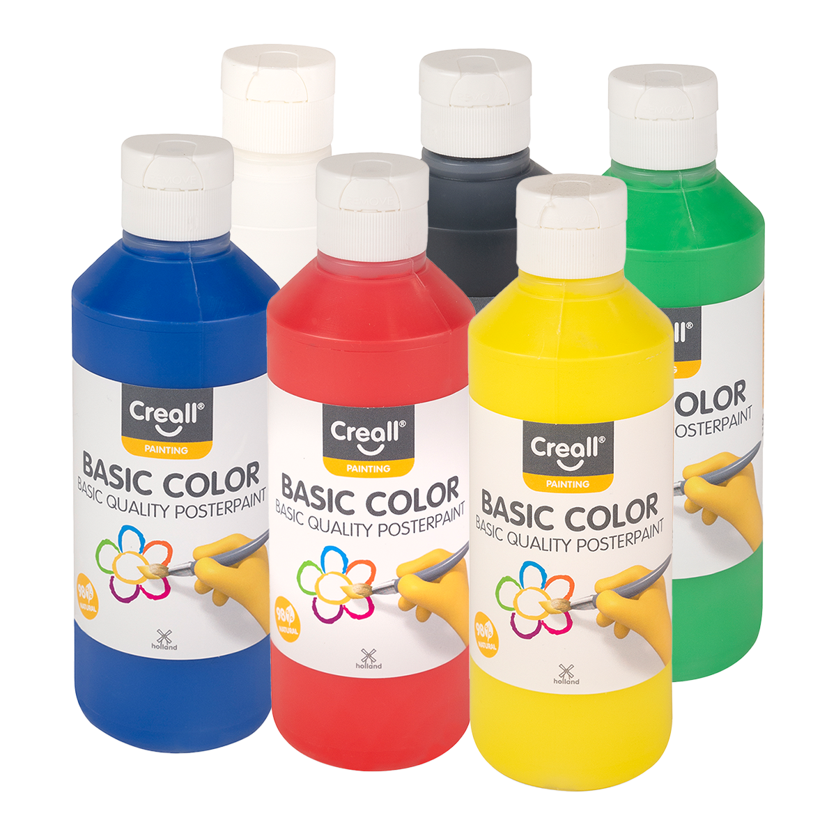 Темперни бои Creall – комплект 6 × 250 ml, микс от цветове
