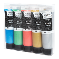 Комплект акрилни бои Creall Studio acrylics, 5 × 120 ml, микс
