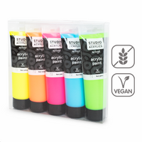 Комплект акрилни бои Creall Studio acrylics, 5 × 120 ml, микс – флуоресцентни ×