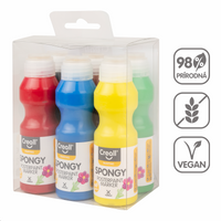 Комплект темперни бои с гъба Creall Spongy – 6 × 70 ml