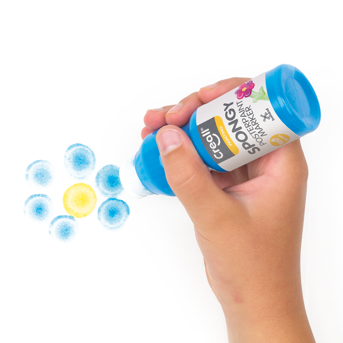 Комплект темперни бои с гъба Creall Spongy – 6 × 70 ml