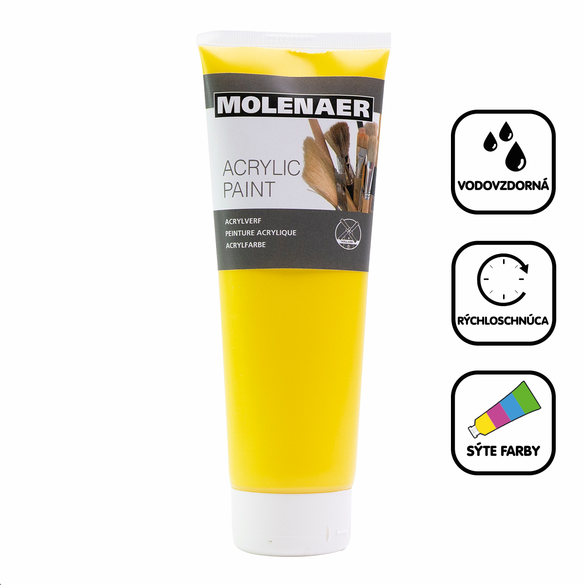Акрилна боя Molenaer 250 ml – жълт