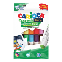 Carioca темперни бои за текстил в стик – комплект 10 бр.