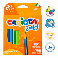 Триъгълни цветни моливи Carioca Baby 2+, 10 бр.