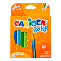 Триъгълни цветни моливи Carioca Baby 2+, 10 бр.