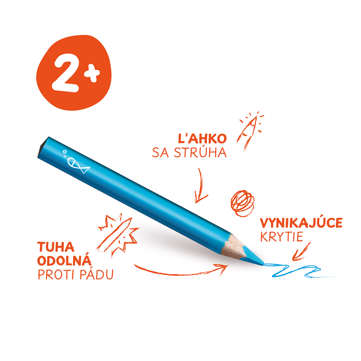 Триъгълни цветни моливи Carioca Baby 2+, 10 бр.