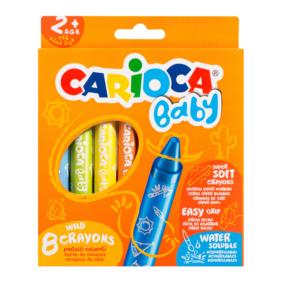 Carioca пастели Baby Wild 2+, 8 бр.
