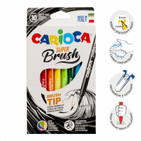 Флумастери Carioca Brush с връх тип четка, 10 бр., микс от цветове