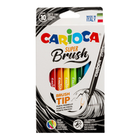Флумастери Carioca Brush с връх тип четка, 10 бр., микс от цветове