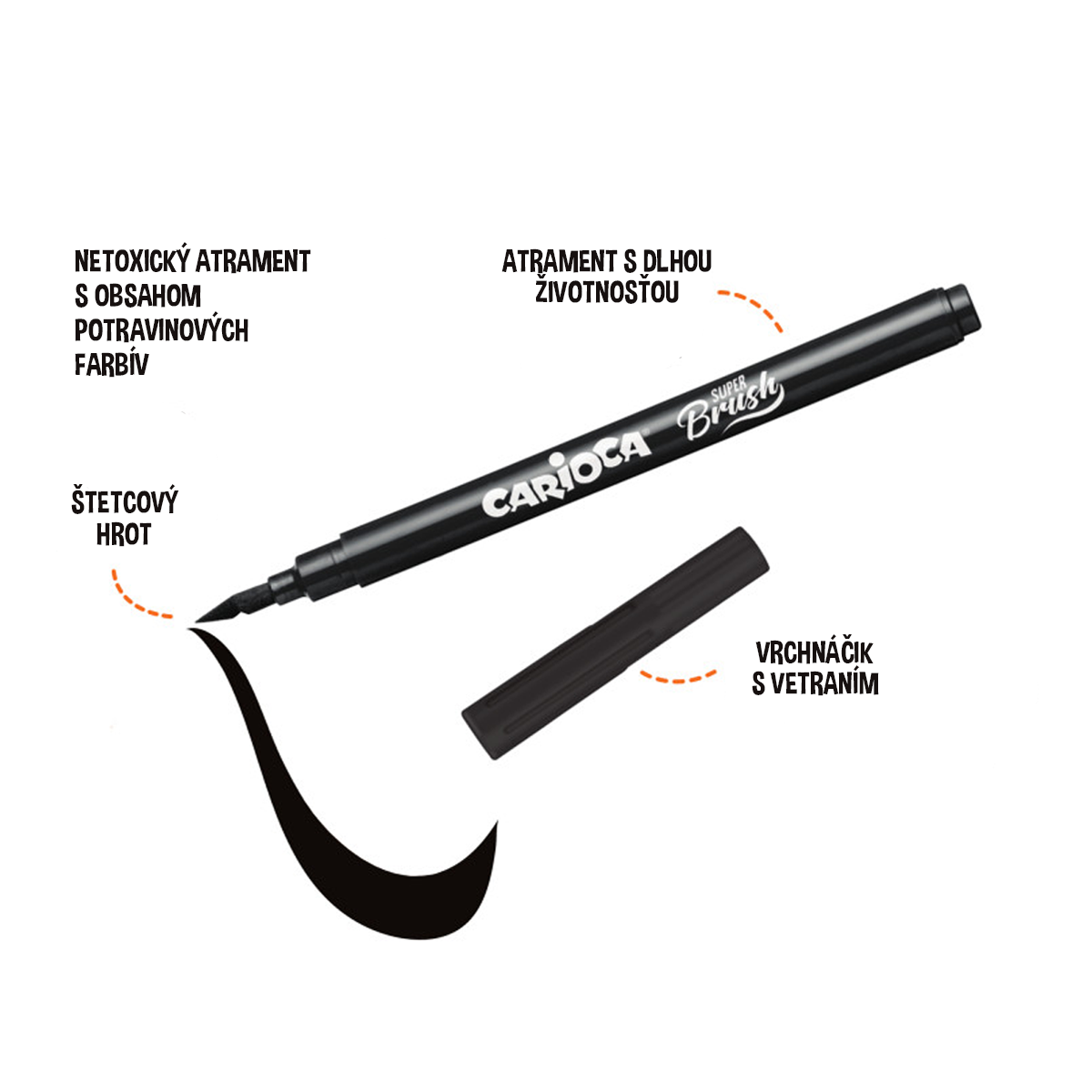 Флумастери Carioca Brush с връх тип четка, 10 бр., микс от цветове