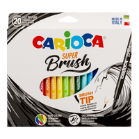 Carioca Brush флумастери с четков връх, 20 бр., микс цветове