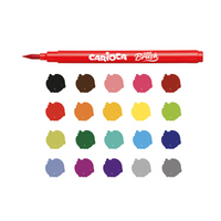 Carioca Brush флумастери с четков връх, 20 бр., микс цветове