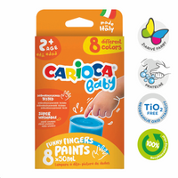 Бои за рисуване с пръсти Carioca Baby 2+, 8 × 50 ml