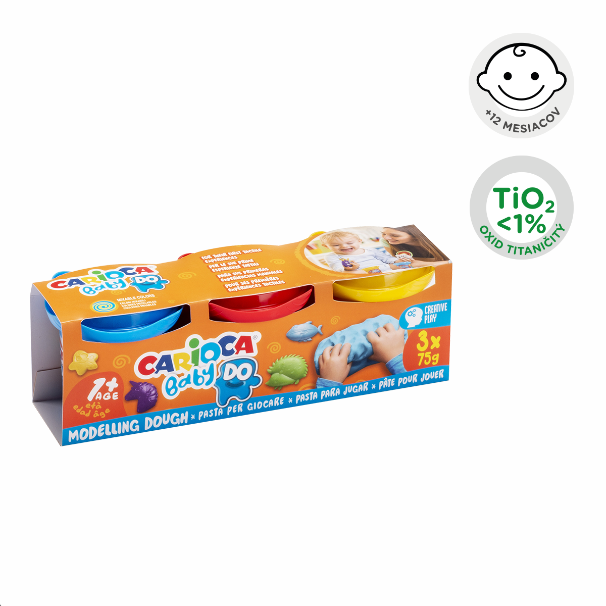 Carioca Baby Do 1+ моделин, 3 × 75 g, микс от цветове