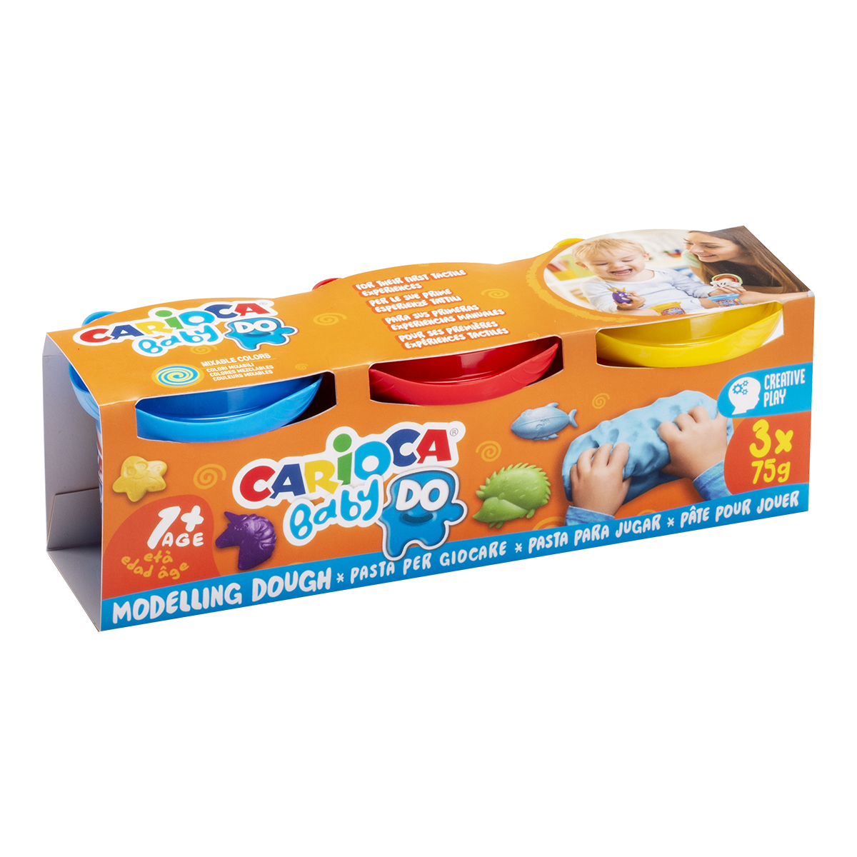 Carioca Baby Do 1+ моделин, 3 × 75 g, микс от цветове