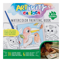 Carioca книжка за оцветяване с водни бои ARTivity – Диви животни, 5+