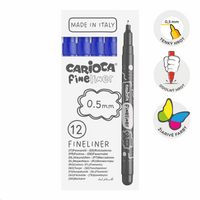 Тънкописци Carioca Fineliner 0,5 mm – 12 бр. – тъмносин