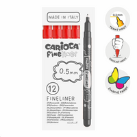 Тънкописци Carioca Fineliner 0,5 mm – 12 бр. – червен