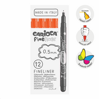 Тънкописци Carioca Fineliner 0,5 mm – 12 бр. – оранжев