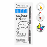 Тънкописци Carioca Fineliner 0,5 mm – 12 бр. – светлосин