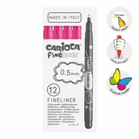 Тънкописци Carioca Fineliner 0,5 mm – 12 бр. – розов