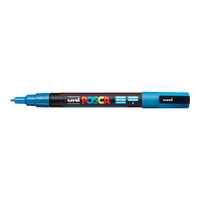 Акрилен маркер Posca PC-3ML, 0,9 - 1,3 mm, брокатен – светлосиня (L8