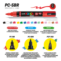 Акрилен маркер Posca PC-5BR, 1 - 4 mm, розов (13)