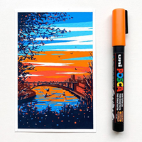 Акрилен маркер Posca PC-5M, 1,8 - 2,5 mm, светлооранжев (54)