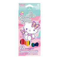 Триъгълни цветни моливи Colorino Hello Kitty - 12 цвята