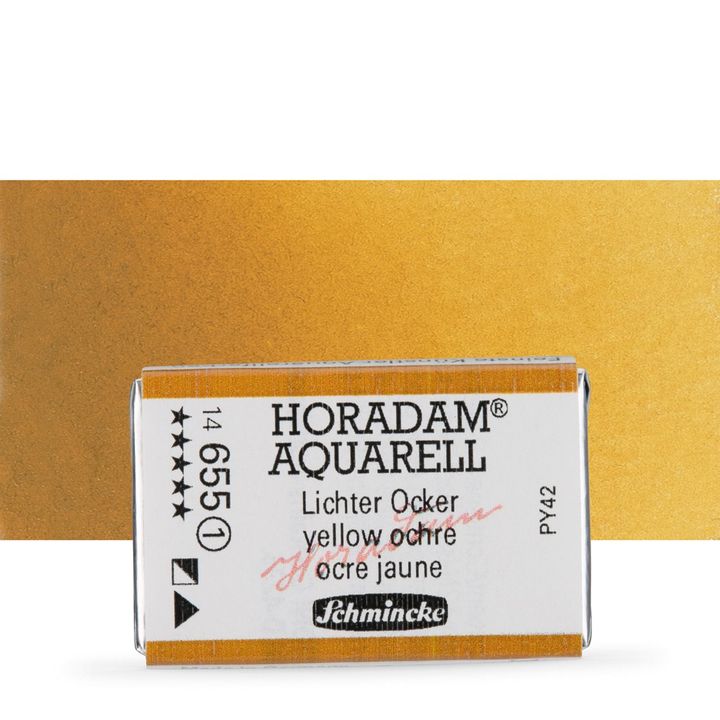 Schmincke Horadam акварелни бои в цяло контейнерче – 655 Yellow Ochre