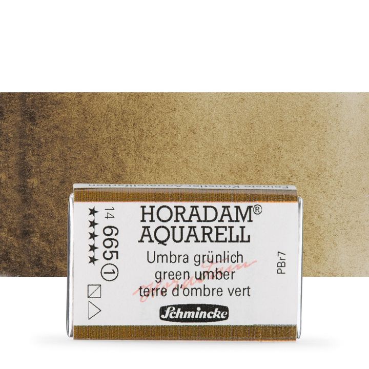 Schmincke Horadam акварелни бои в цяло контейнерче – 665 Green Umber